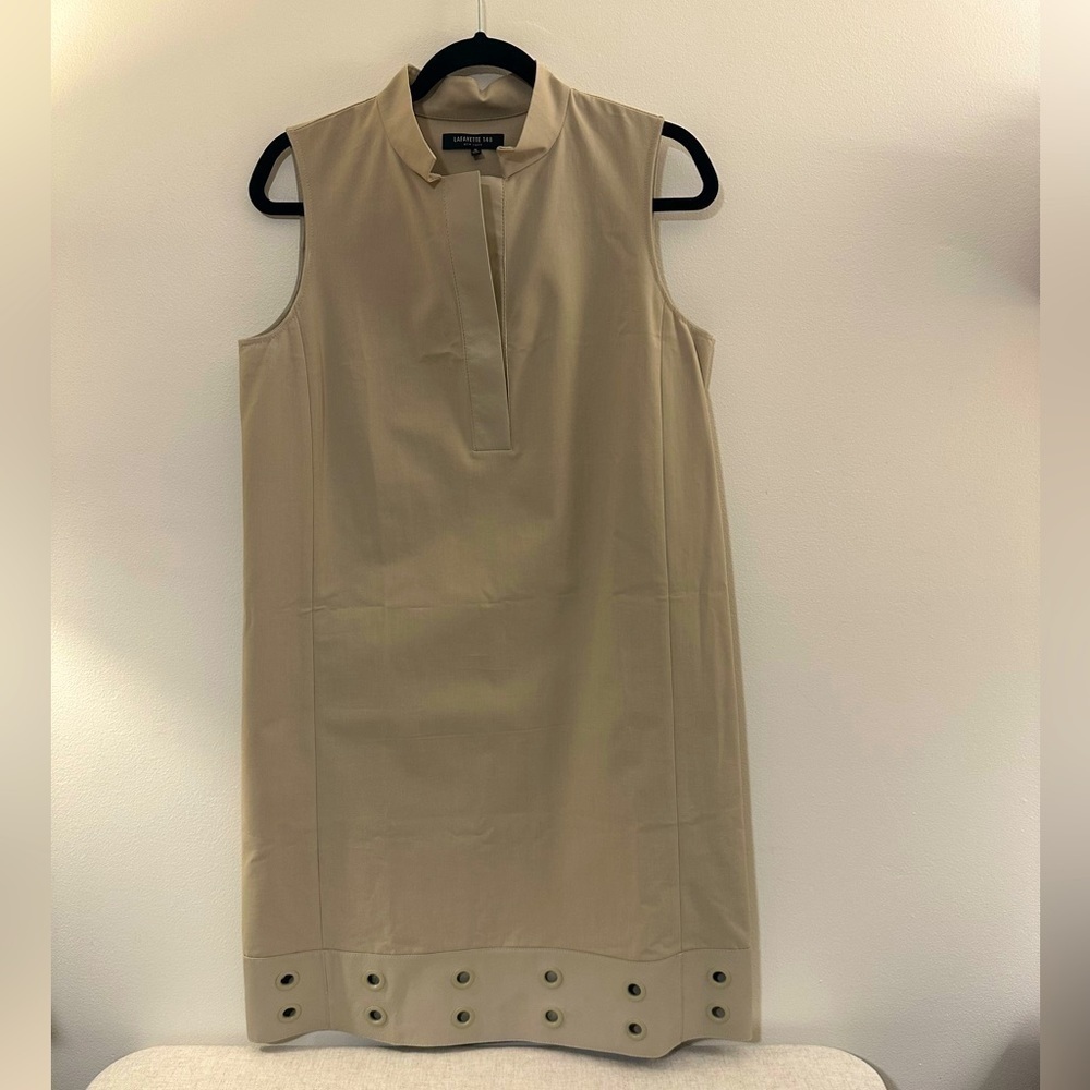 Lafayette 148 Brown Mock Neck Mini Dress Medium